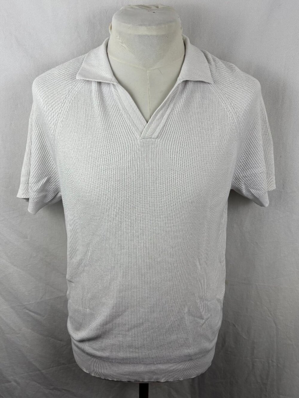 Suitsupply Cotton Silk Knit Polo Shirt White Men's M